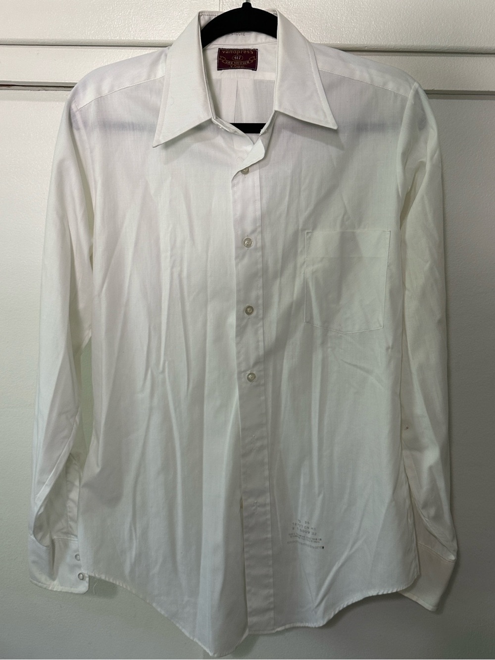 Vintage Van Heusen Vanopress 417 V-Taper Brooke White Dress Shirt Mens 15 35